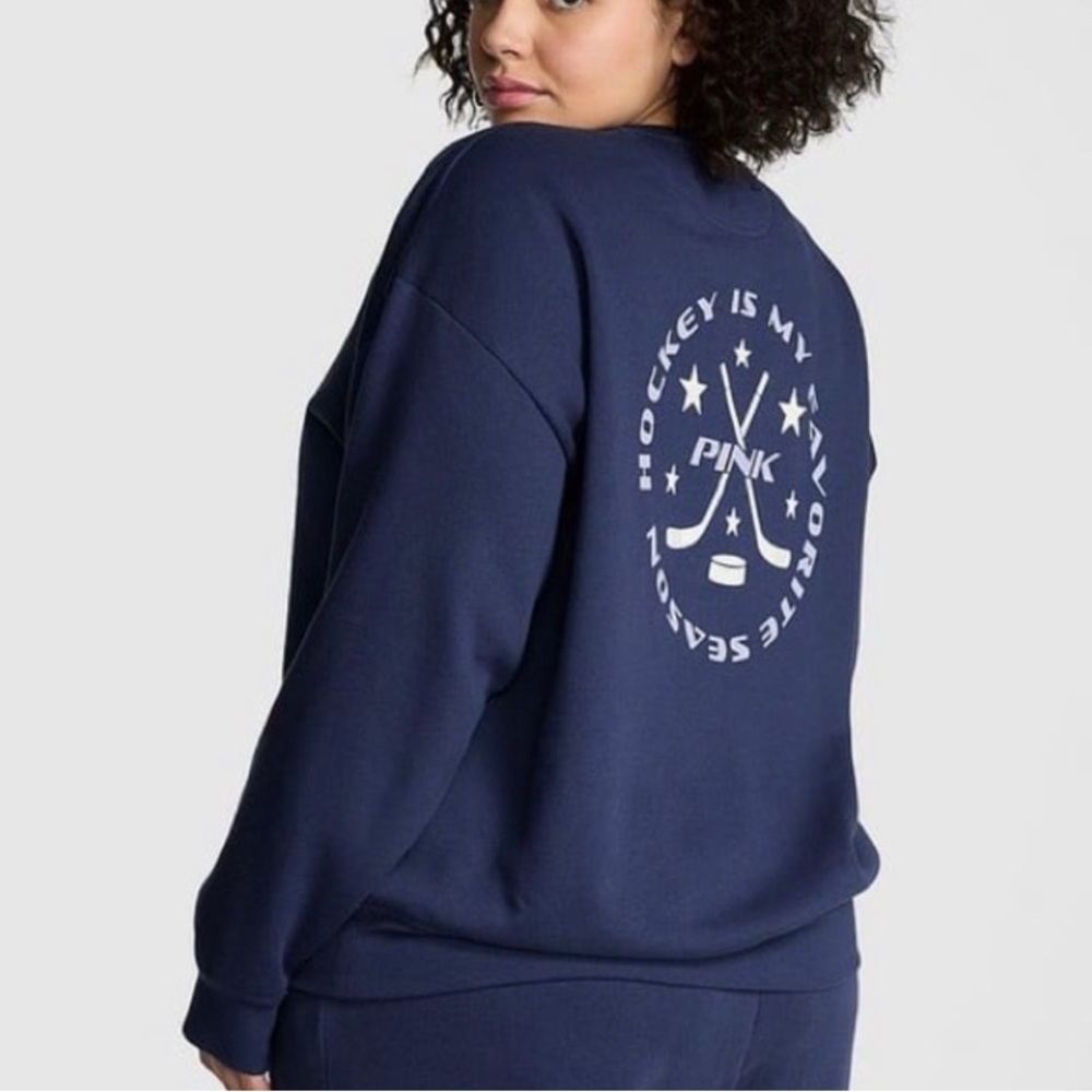 PINK Victoria's Secret Navy Sweatshirt with White Accent